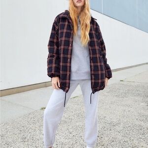 Aritzia plaid coaches jacket